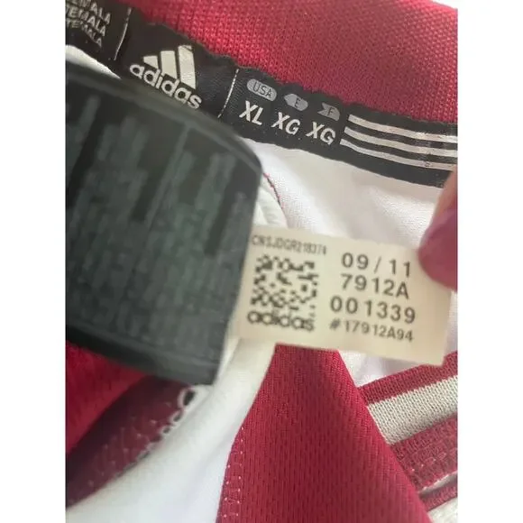 ADIDAS NBA MIAMI HEAT BOSH #1 JERSEY STITCHED WHITE RED SZ XL 2011 BASKETBALL